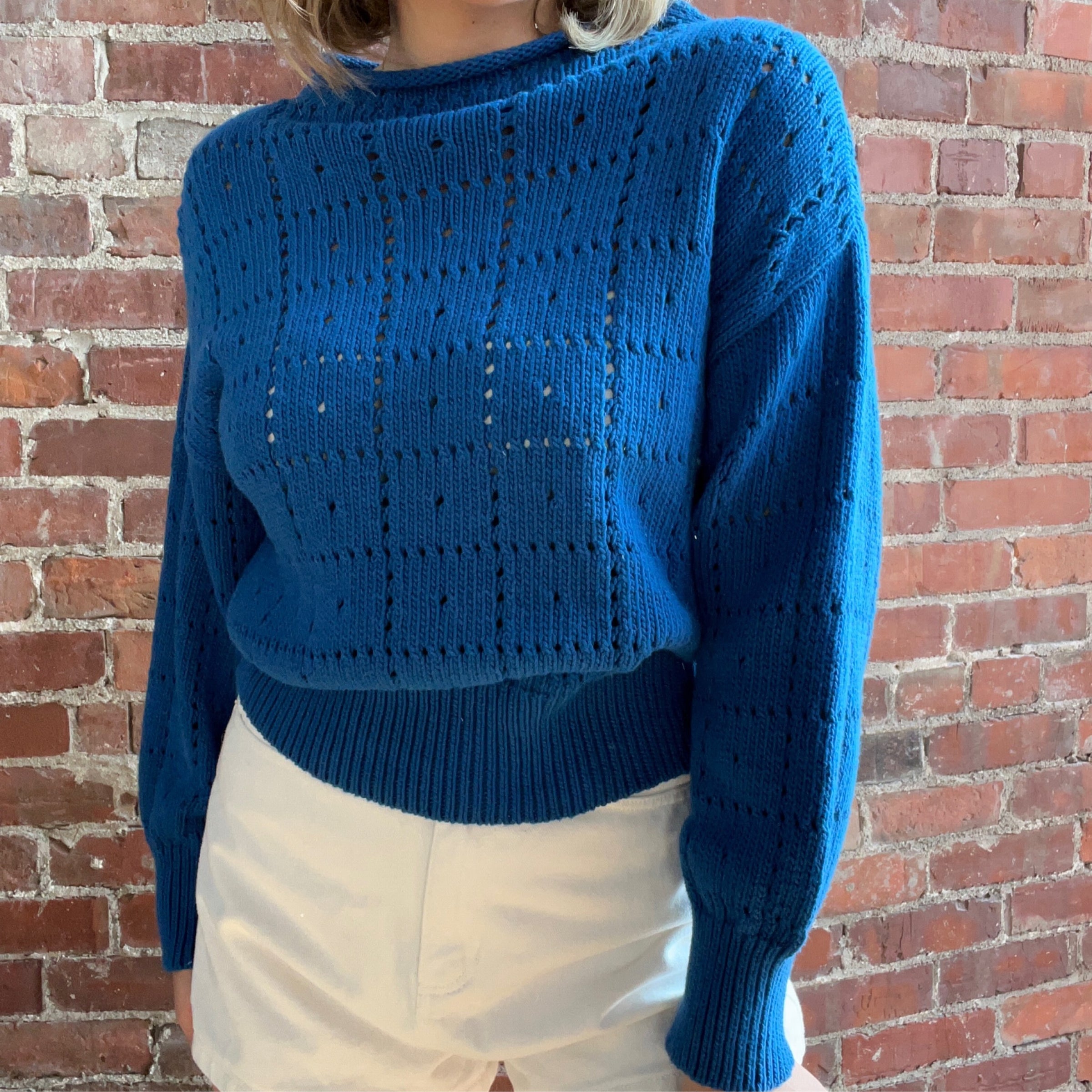 Misha & Puff Adult Windowpane Sweater / size XS /Portland